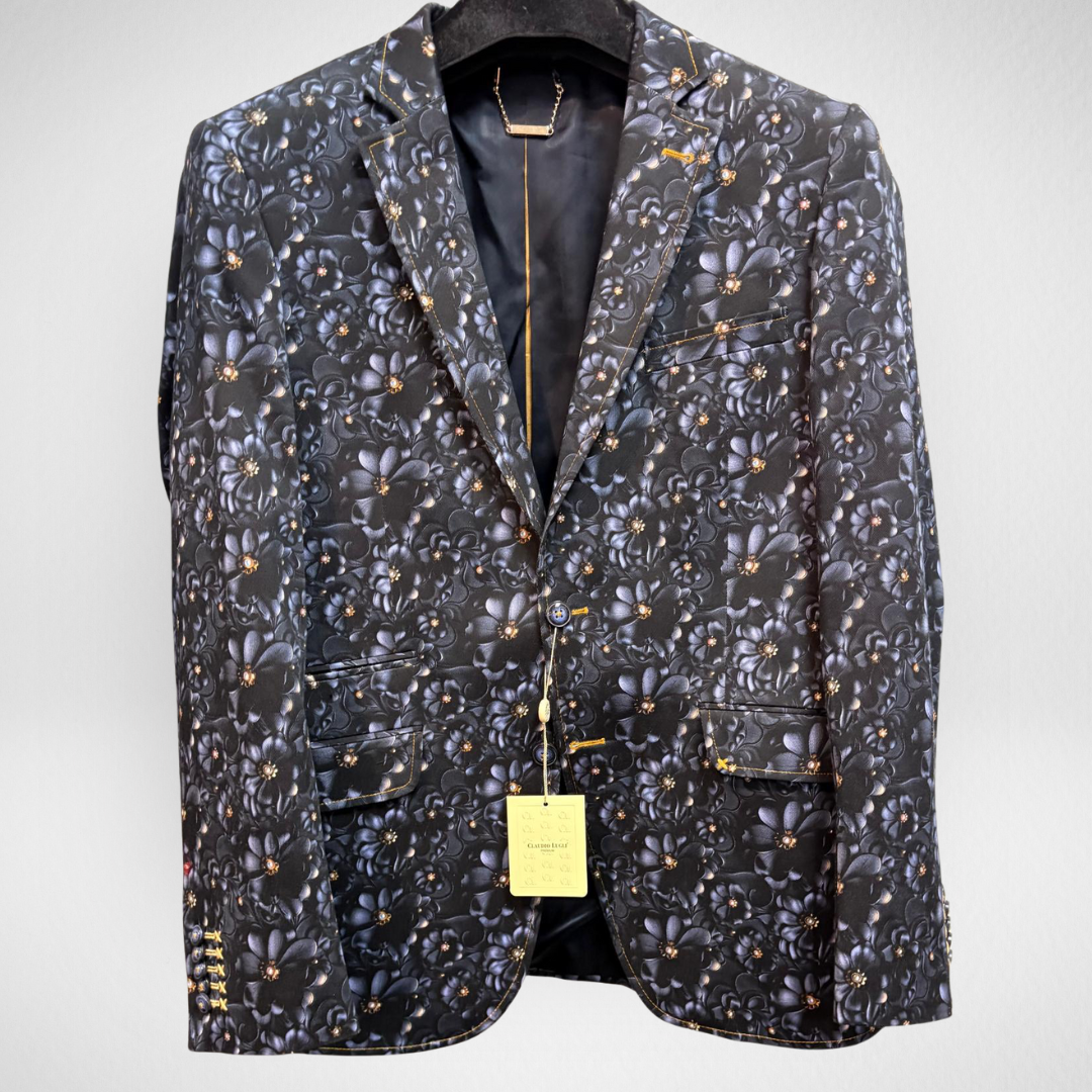 Claudio Lugli Black Floral Print Jacket